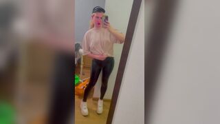 Sexy Femboy in Leather Leggings