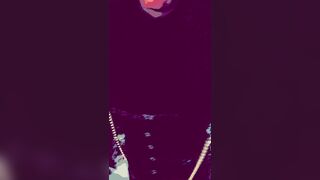 Smokin' w Bright Red Lips. Edging in SheerBlackSilk and Cumming in all Directions ????