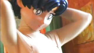 Pornstar clothed as anime playgirl