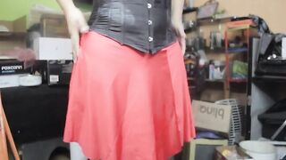 Doing a lil pinup with my red petticoat and garter