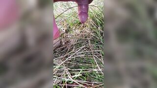 Close view of a girlcock peeing