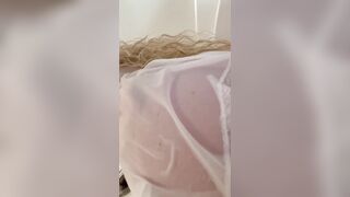 Hot trans slut in soaked underware and squirts in the tub
