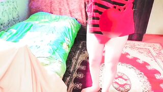 Glamorous trans cutie teasing with soft hair flips