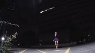 Fag CD exposing her booty in the great outdoors at night after a Fellatio and anal.