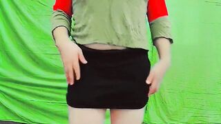 Wicked sissy trying on recent pastel platform shoes