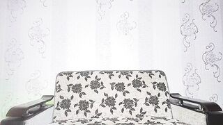 Charming sissy posing with glitter on her cheeks