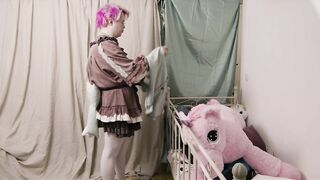 Dressing up and posing in my sissy maid uniform