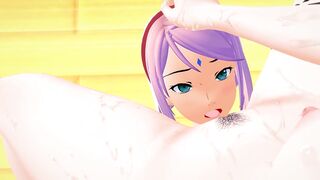 Naruto FUTANARI Sakura fingers Hinata and bang by giant schlong (CG MANGA)