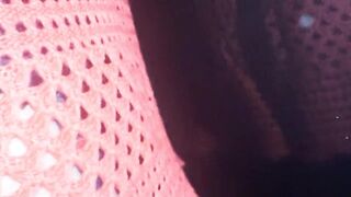 Biggest mess with fake spema in booty and on the stockings