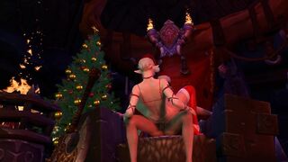 Sissy Elf Rides Santa's Candy Cane Hard