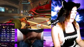 Emo Punk Kitten T-girl Maid Plays Overwatch Whilst Collared and Ball Gagged with Viewer-Controlled Toy