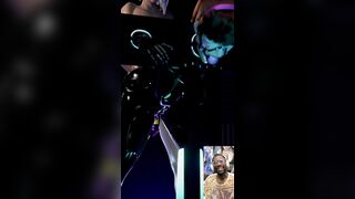 Transgender D.VA Wears S&M Latex, Ball Gag & Chasity Cage During the time that Getting Booty Drilled