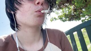 Transboy smokes after school