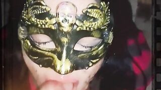 I'm covering the hawt bitch's face with my cum.