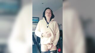 Cute in a blouse and ebony hose