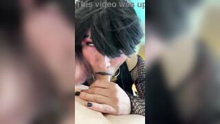 Alt T-girl Deepthroating Knob POV