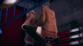 [PRISON SCHOOL] Shemale hentai Meiko bangs Hana in school gym (CG PORN 60 FPS)