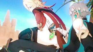 Kaveh rides Alhaitham - Genshin Impact