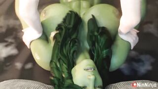 Ebony Widow and This babe-Hulk screw - Futanari animation - (credit goes to original creator)