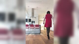 Nicki-Crossdress hot red Costume, Hose with Hearts and High-Heels