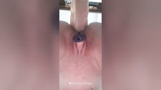 Transgender FTM screws anal gap with large sex tool