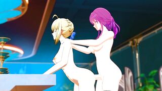 Kafka and Saber Bang Session - Honkai star rail