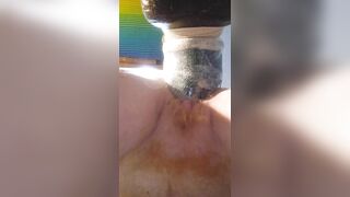 Xxl goliath with sock fills vagina ever more excellent