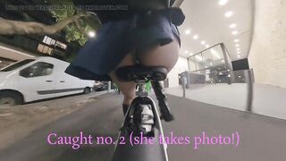 Public exposure on bike in public showing anal intercourse