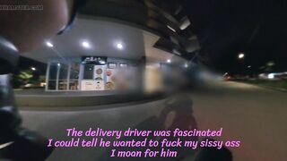 Riding vibrator on bike in public - caught