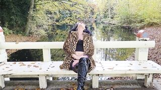 Transsexual Mastix NaomiPerv outdoor smokin' on a hot fall day