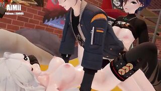 [Zenless Zone Zero] [Futa] Giant-cocked Shemale hentai Rin vs Akira & Gigen Titty screw, oral job, three-some, dong comparison, erection [Zenless Zone Zero] [MMD]