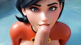 AI. Generated- Elastigirl Incredibles futa Vibrator masturbation in the street