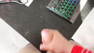 Spontaneous ejaculation at the desk