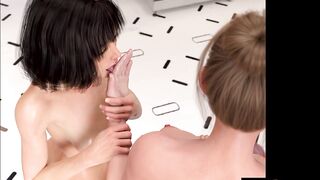 FUTA3DX - Hung Shemale hentai Brunette hair Uses Monster Dick On 2 Concupiscent Women