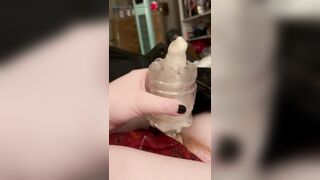 screwing fleshlight with thong makes me groan