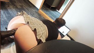 Sissy playing with sex-toy