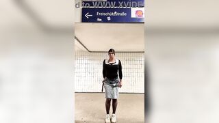 Sissy Presenting Recent Costume and Petite Walk Around Outdoor