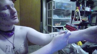 Trans Floozy writes all over her Body