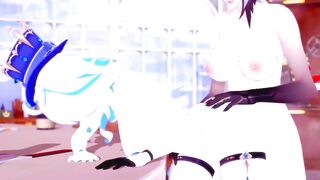 Arlecchino bangs her Wife, Furina - Genshin Impact Shemale hentai