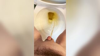 Puffy sexually excited vagina despairing to poke out pee