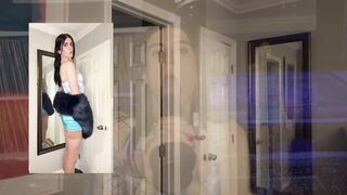 Brunette hair Trans Anal Goon Haunch Highs High Heels Boots Chastity Anal Floozy