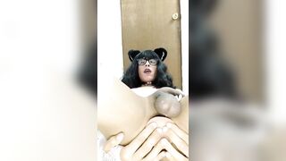 Sissy CD Knot Vibrator Booty to throat and self facial