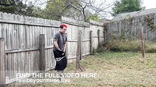 Trans Male Desperately Pees Outside with Schlong Packer