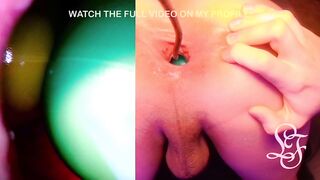 Split Screen Look inside Lina's Gaping Butt with Eggs