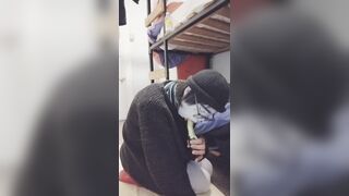 Femboy give Oral sex Sex to Cucumber