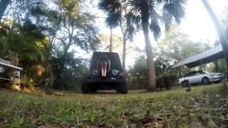 Sissy Whore Twerking and Toying Outdoors