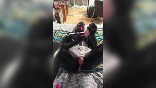 Latex Sissy Chastity and Sex Tool Play