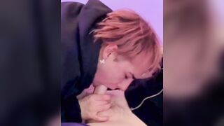 T hunk mouths and worships biggest T gal weenie during the time that that babe ignores him