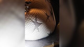 Consummate white butt, Speculum booty play right side POV
