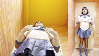 Sailor Mercury inserts electric ass-plug into her arsehole. Cosplayer's masturbation teat/butthole.